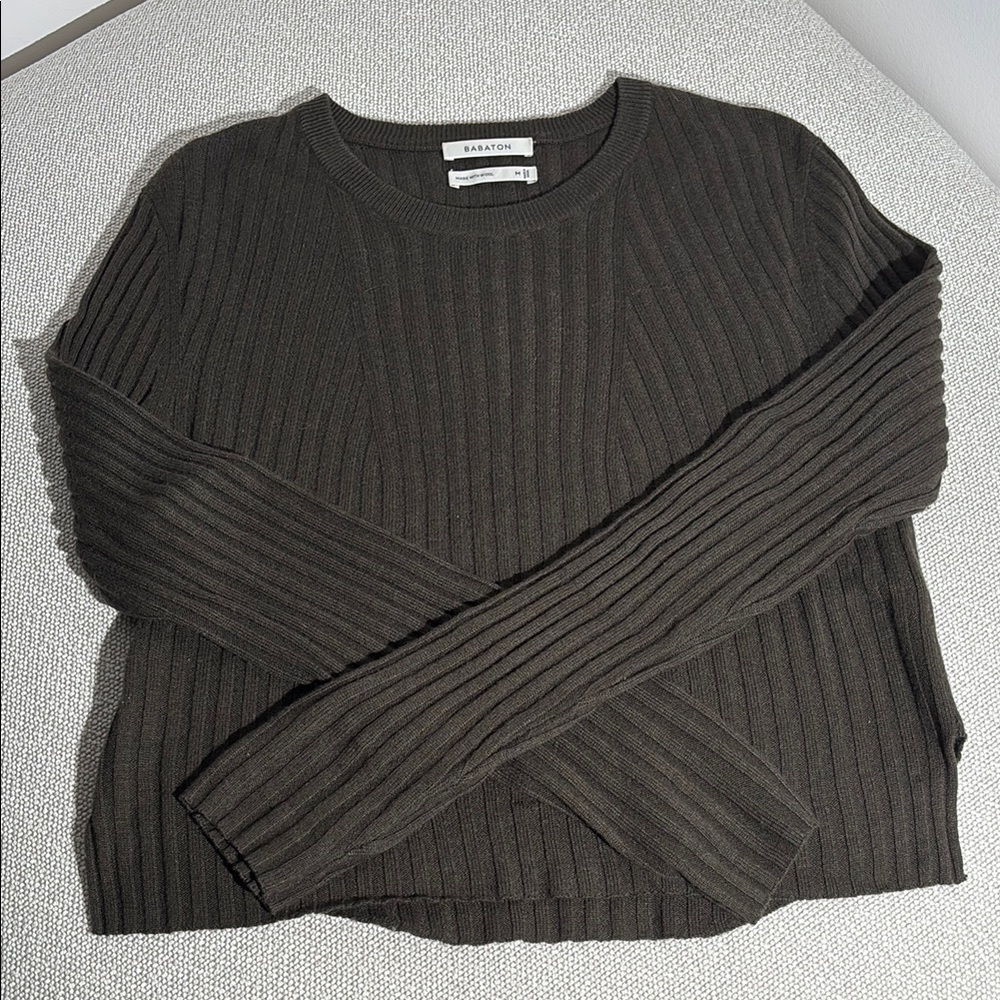 Babaton Brown Cozy Crew Neck Sweater